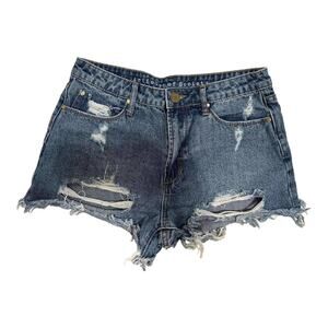 Articles of Society Womens Meredith Ripped High Rise Cutoff Denim Shorts Size 26
